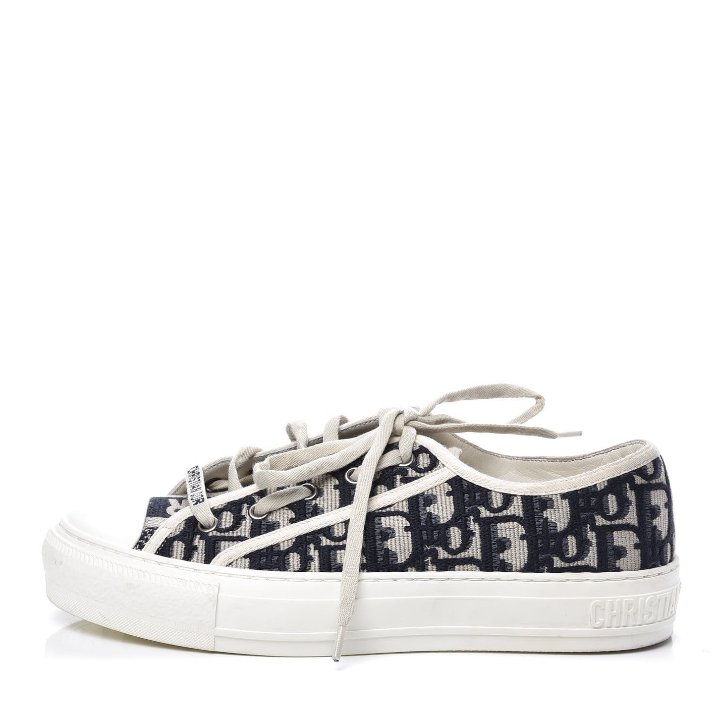 Canvas Oblique Walk'N'Dior Low Top Sneakers 38 Deep Blue