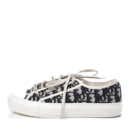Christian Dior Canvas Oblique Walk'N'Dior Low Top Sneakers 38 Deep Blue 1 of 10