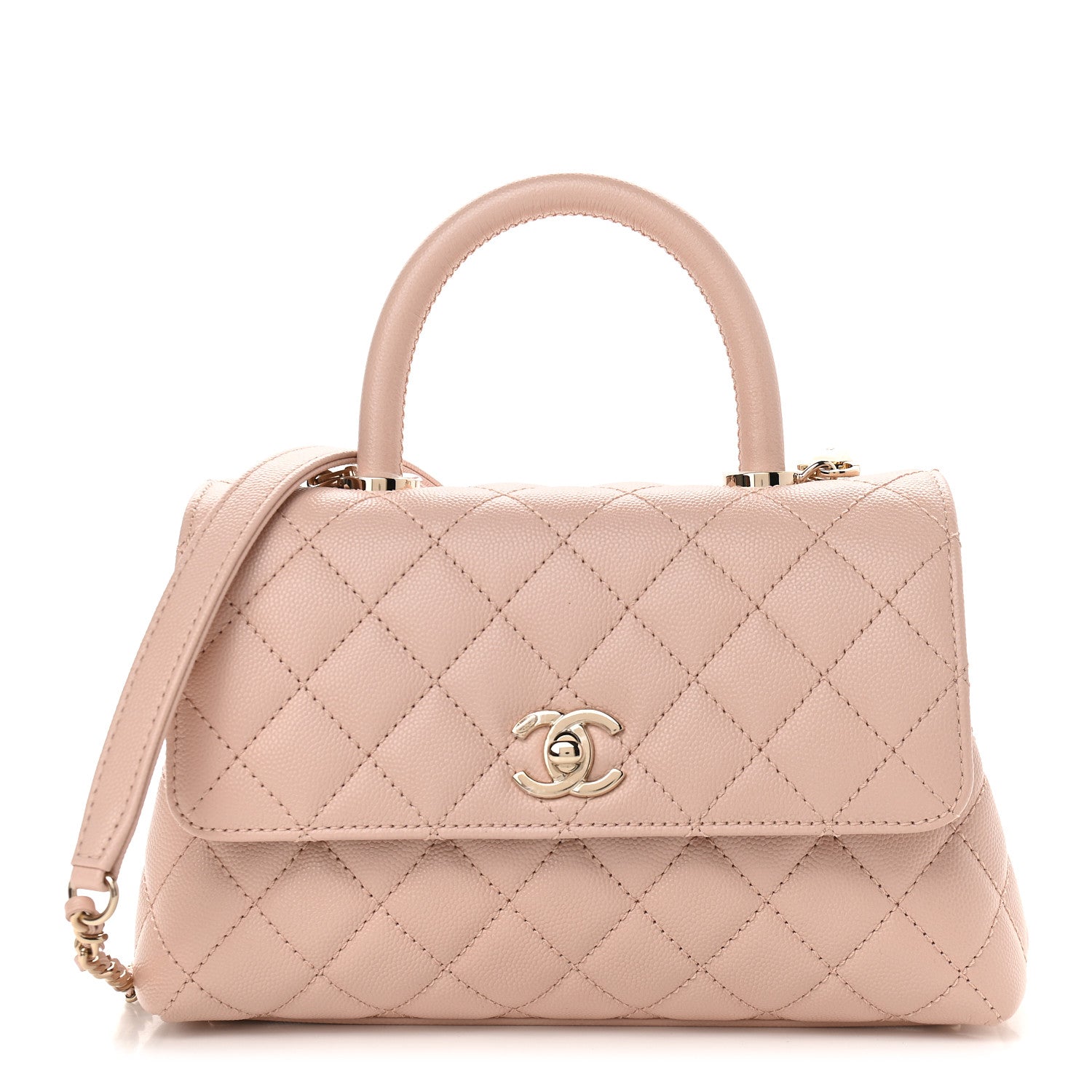 Chanel Caviar Quilted Mini Coco Handle Flap Pink 1 of 11