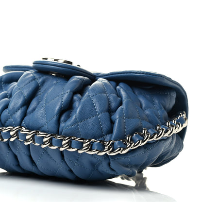 Chanel Washed Lambskin Quilted Mini Chain Around Messenger Blue 7 of 7