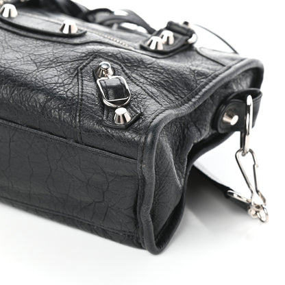 Balenciaga Agneau Classic Silver Hardware Mini City Logo Strap Black Jaune Soleil 8 of 8