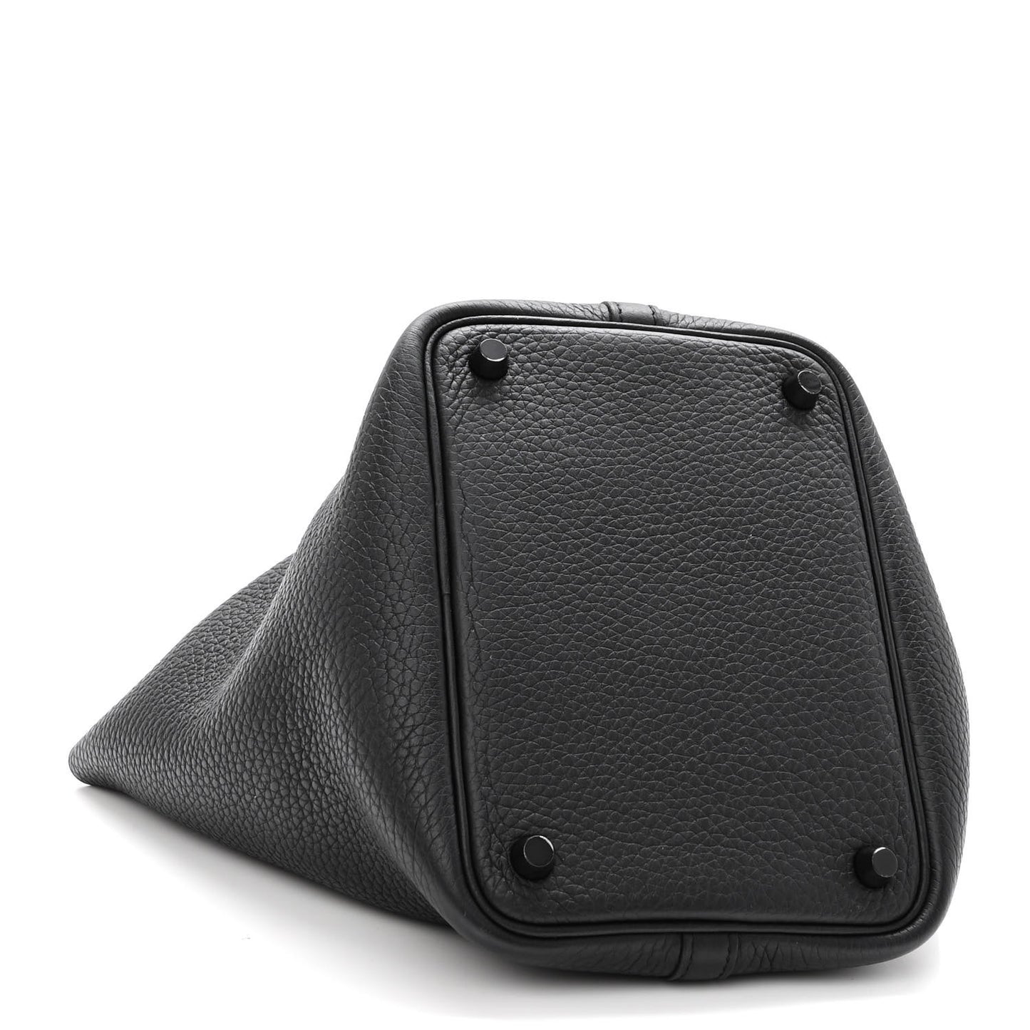 Taurillon Clemence Monochrome Picotin Lock 18 PM Black