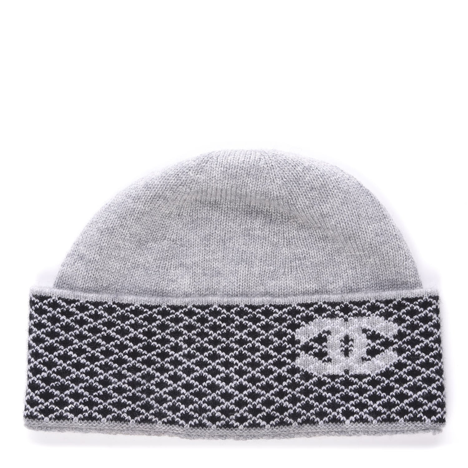 Chanel Cashmere CC Beanie Hat Grey 1 of 3