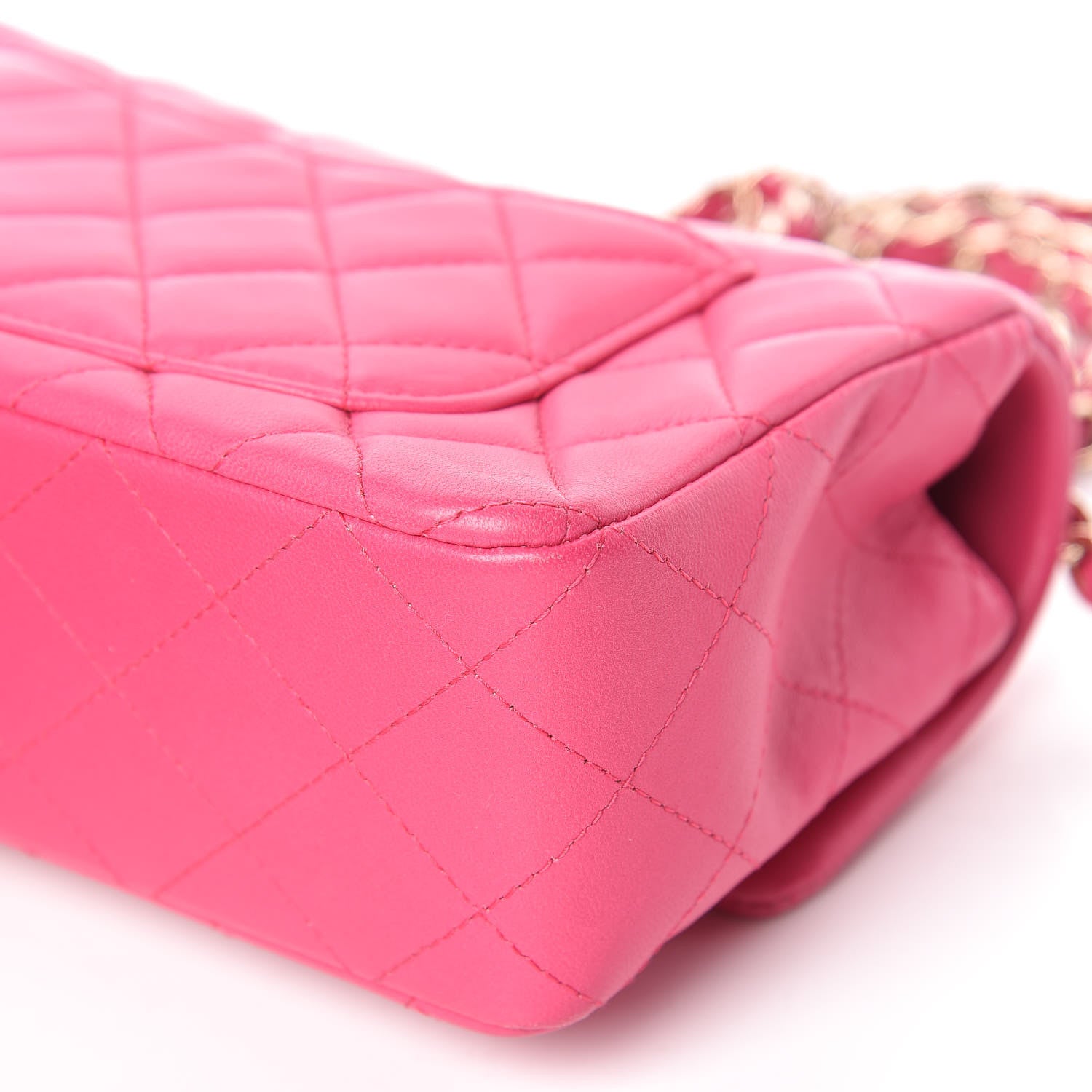 Chanel Lambskin Quilted Mini Rectangular Flap Fuchsia 13 of 21
