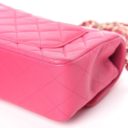 Chanel Lambskin Quilted Mini Rectangular Flap Fuchsia 13 of 21