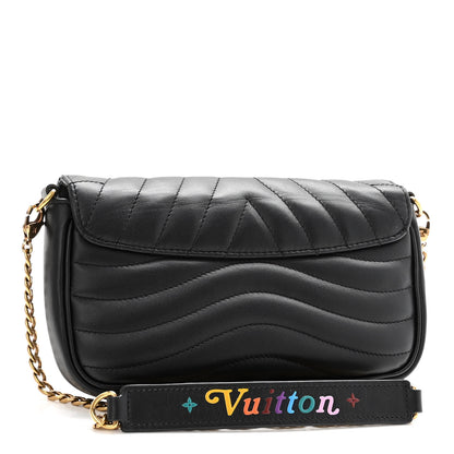 Louis Vuitton Calfskin New Wave Chain Pochette Black 3 of 9