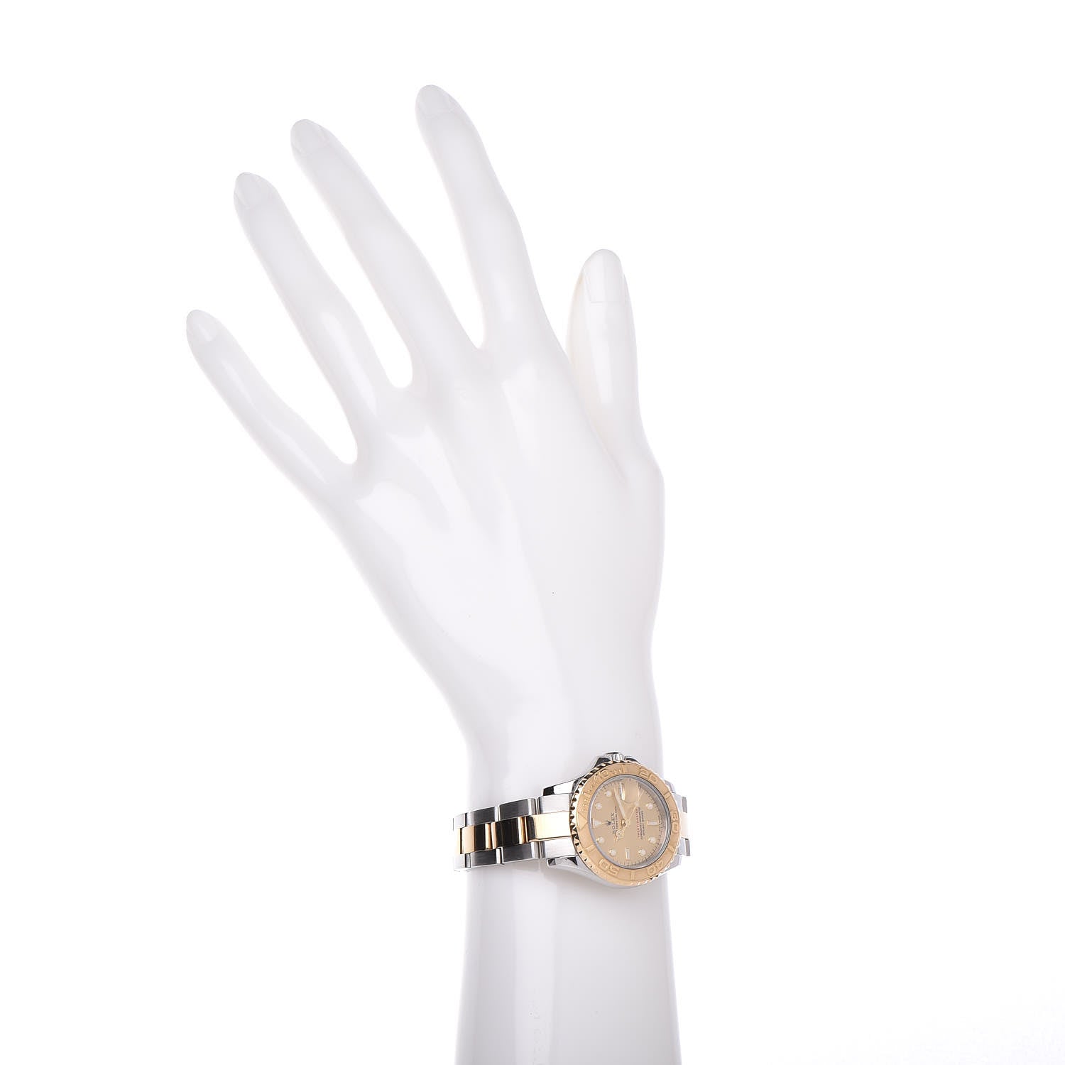 Rolex Stainless Steel 18K Yellow Gold 29mm Oyster Perpetual Date Yacht-Master Watch Champagne 169623 2 of 9