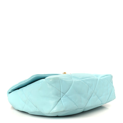 Chanel Lambskin Quilted Large Chanel 19 Flap Light Blue 4 of 10