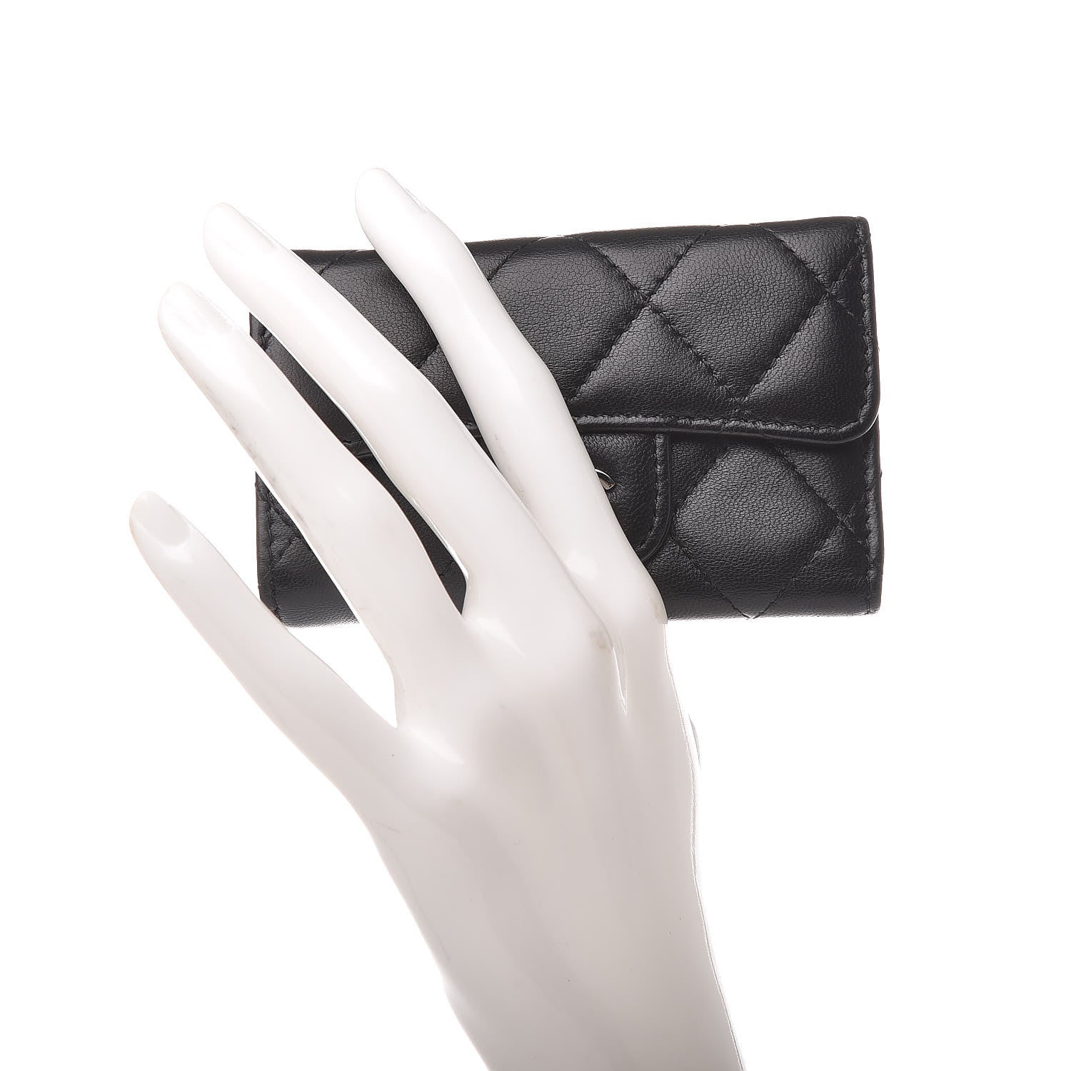 Chanel Lambskin Quilted 6 Key Holder Black 3 of 13