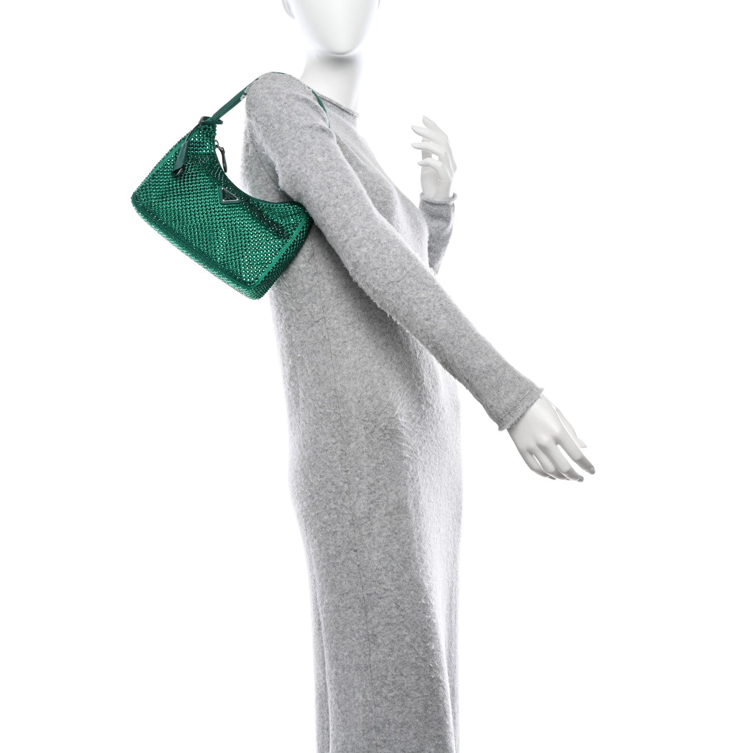 Prada Satin Crystal Mini Re-Edition 2000 Bag Mango 2 of 10