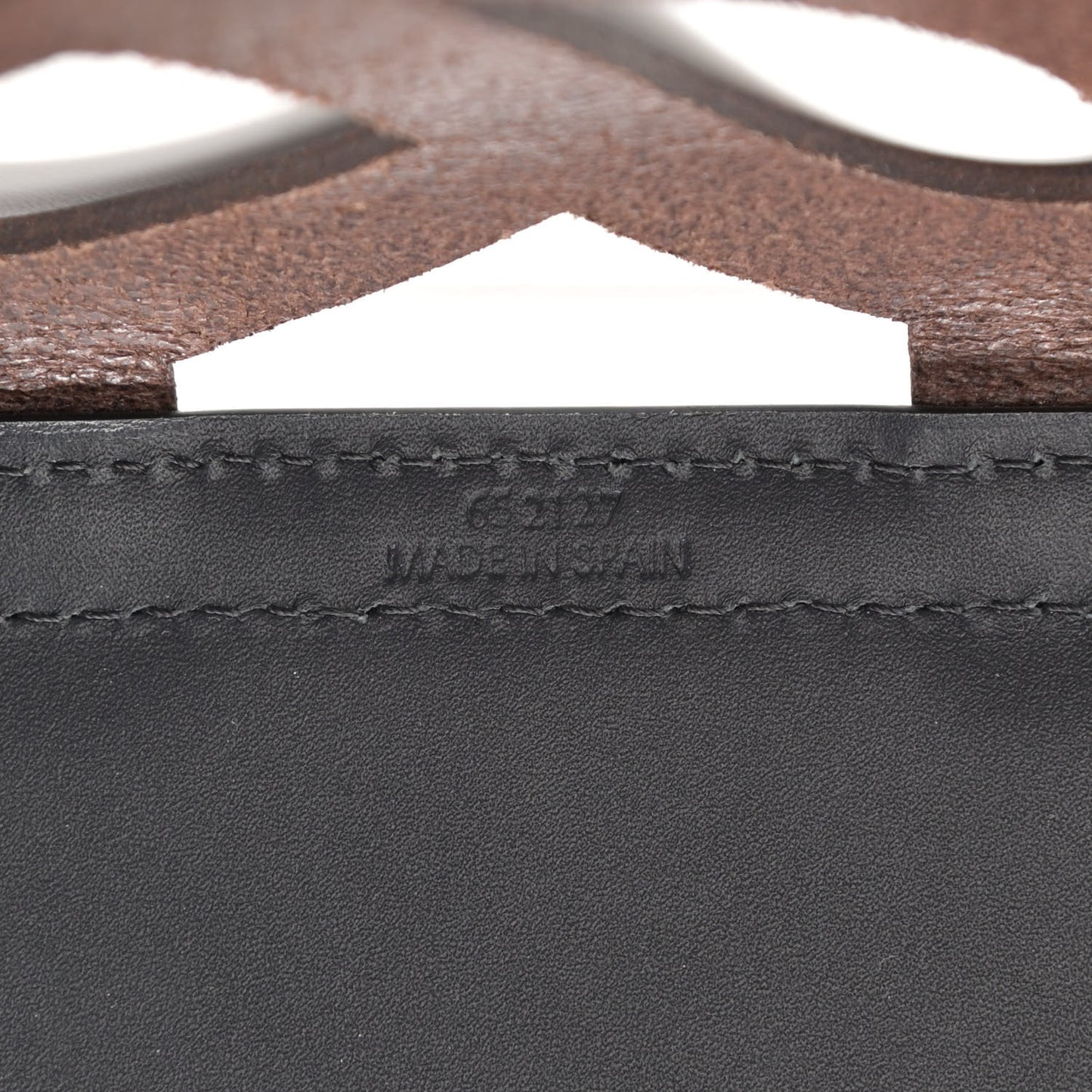 Smooth Calfskin Small Anagram Cutout Tote Brown Black