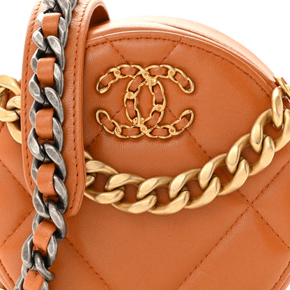 Chanel Goatskin Quilted Chanel 19 Round Clutch With Chain Brown 8 of 11