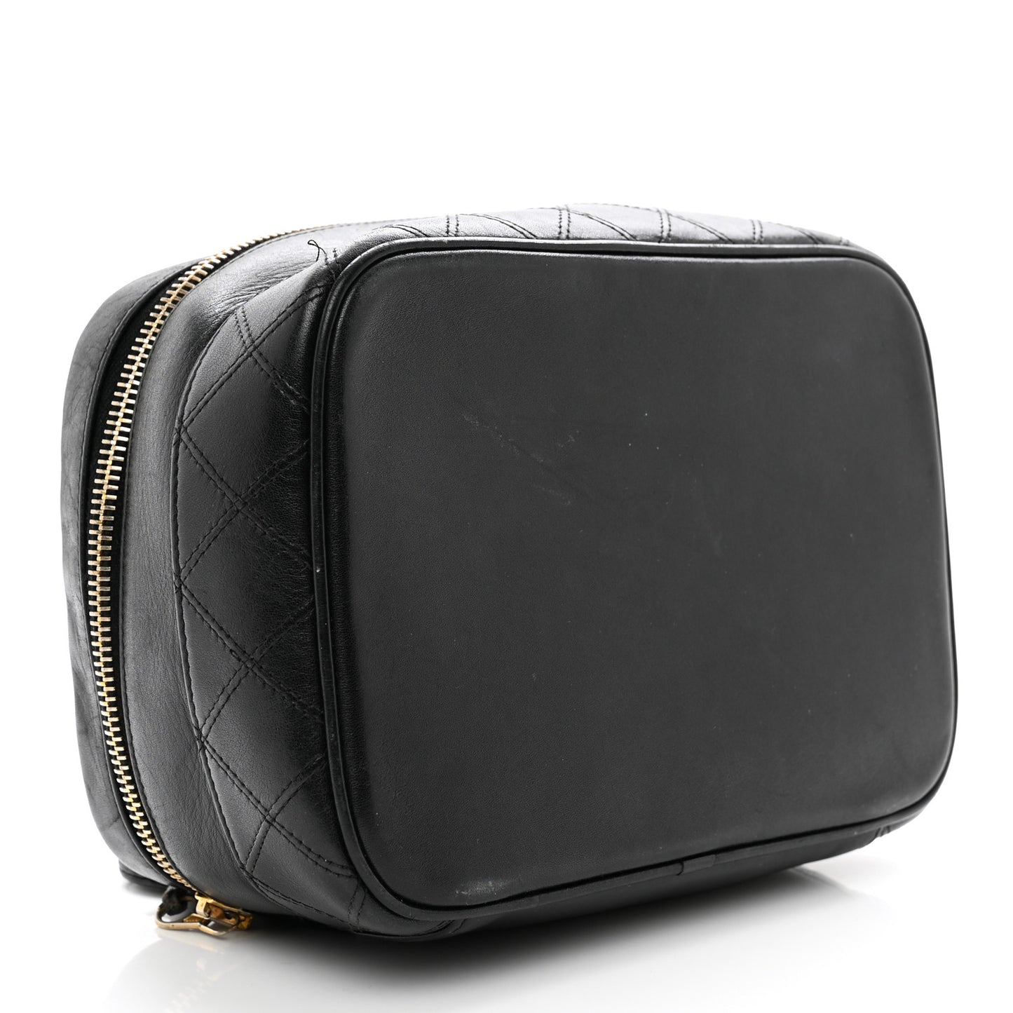Lambskin Vanity Cosmetic Case Black