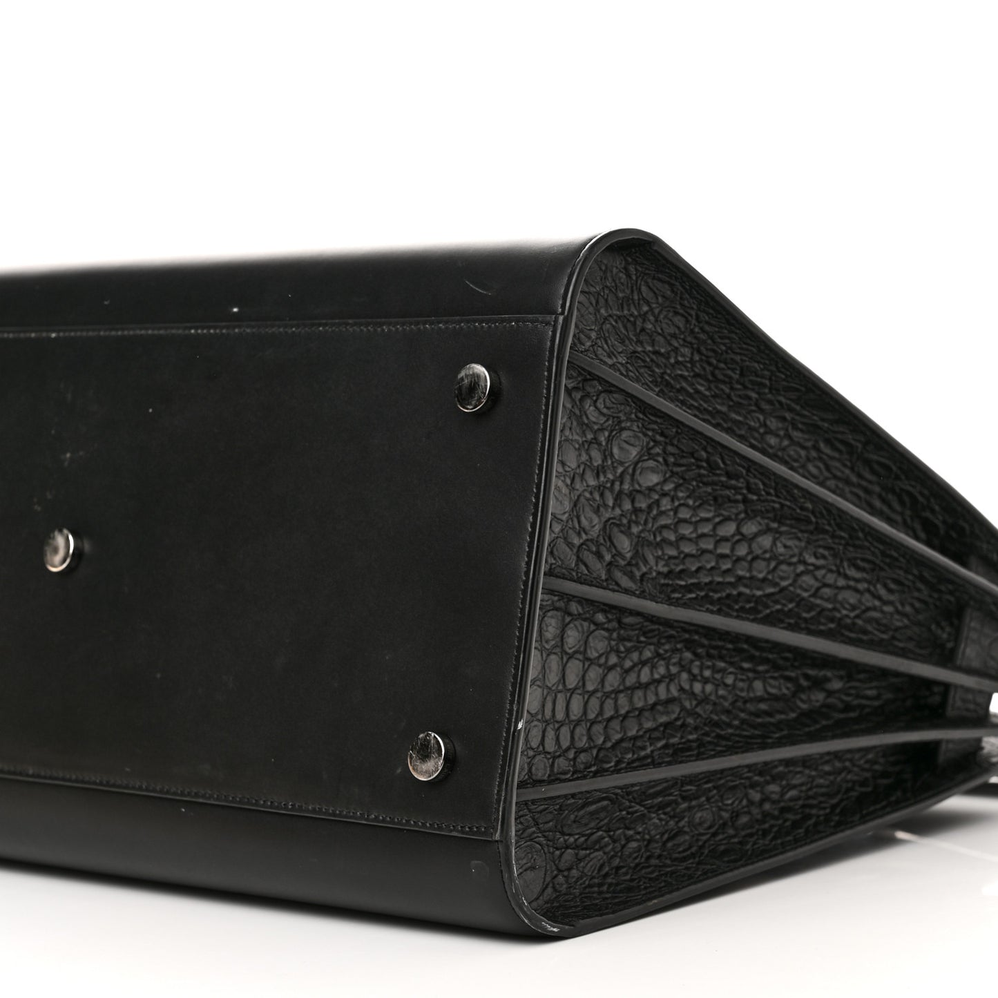 Calfskin Crocodile Embossed Large Sac De Jour Carryall Black