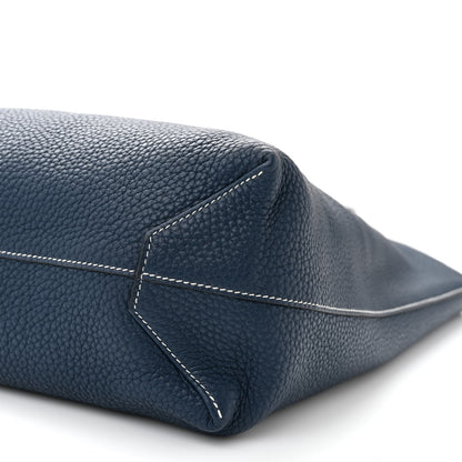 Hermes Taurillon Clemence Double Sens 36 Reversible Tote Iris Bleu De Malte 16 of 17