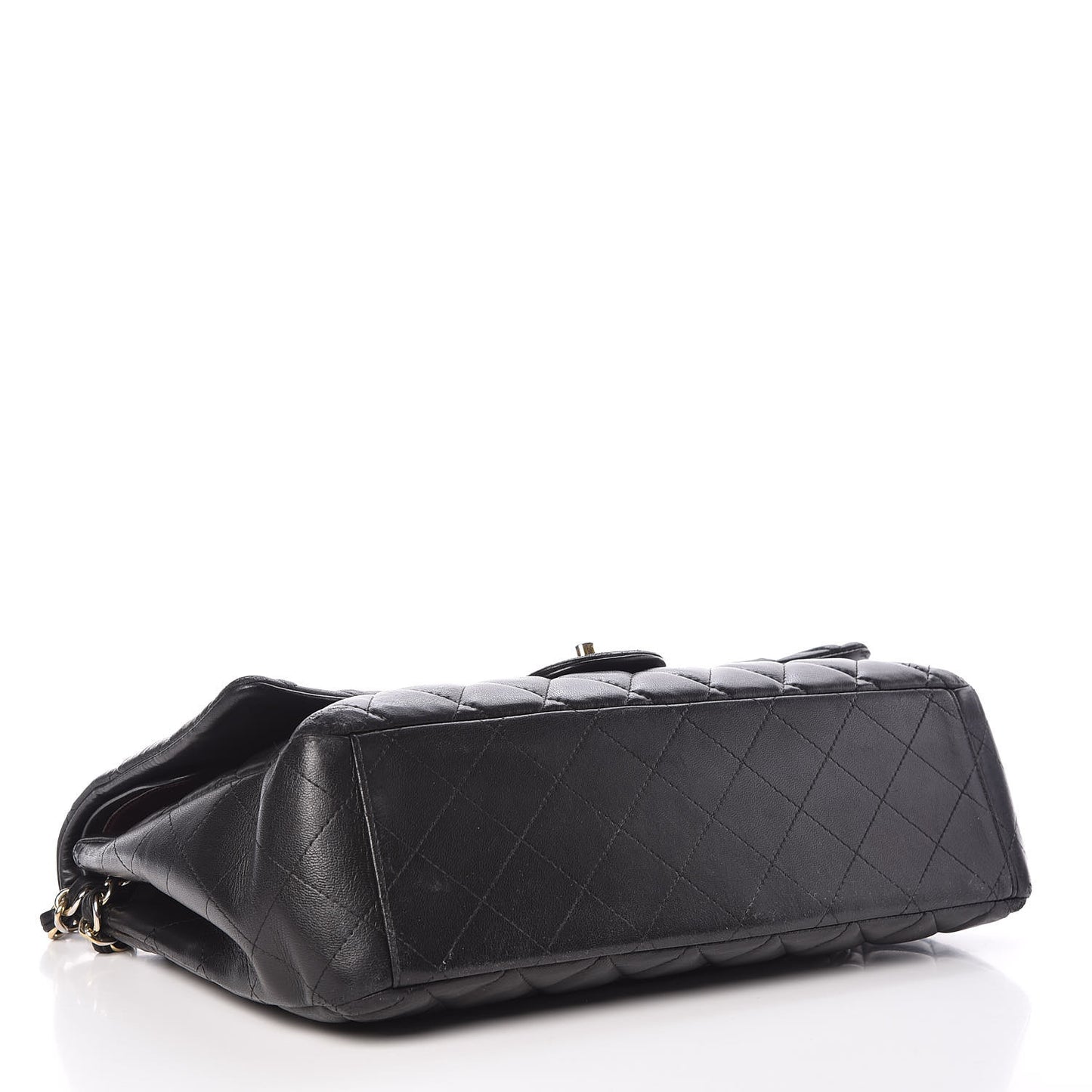 Lambskin Quilted Maxi Double Flap Black