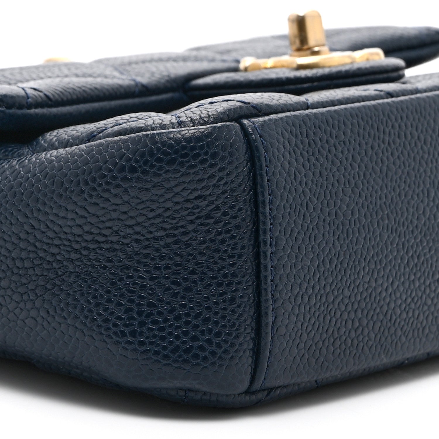 Chanel Caviar Quilted Small Twist Your Buttons Flap Blue 9 of 10