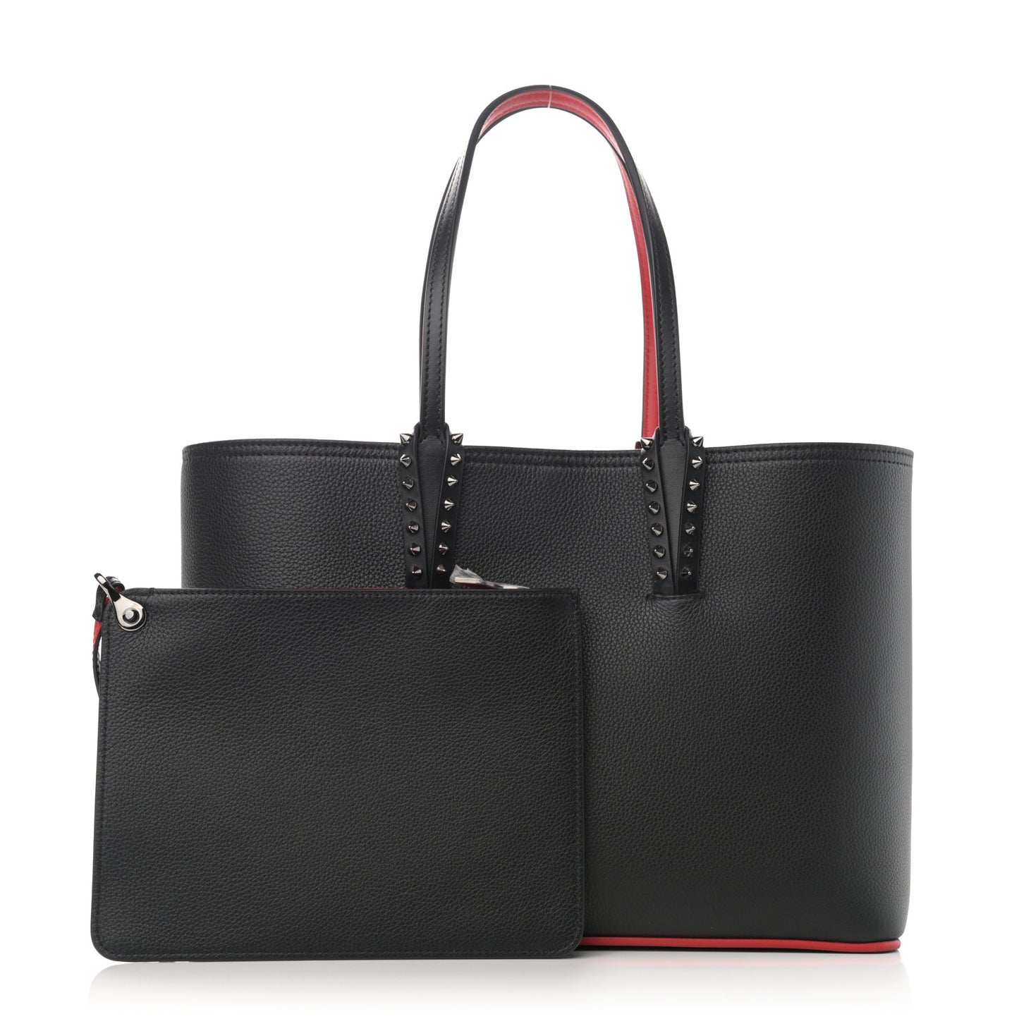Calfskin Spikes Small East West Cabata Tote Black