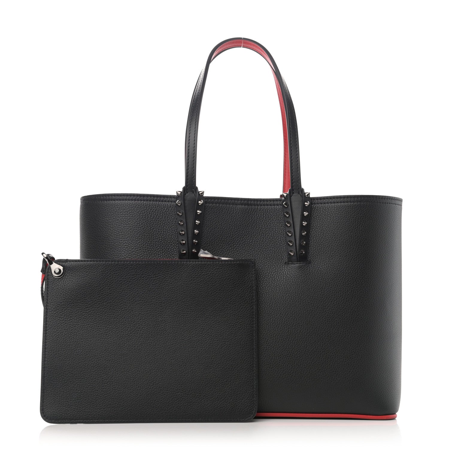 Christian Louboutin Calfskin Spikes Small East West Cabata Tote Black 1 of 14
