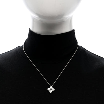 Roberto Coin 18K White Gold Diamond Petite Venetian Princess Flower Pendant Necklace 2 of 5
