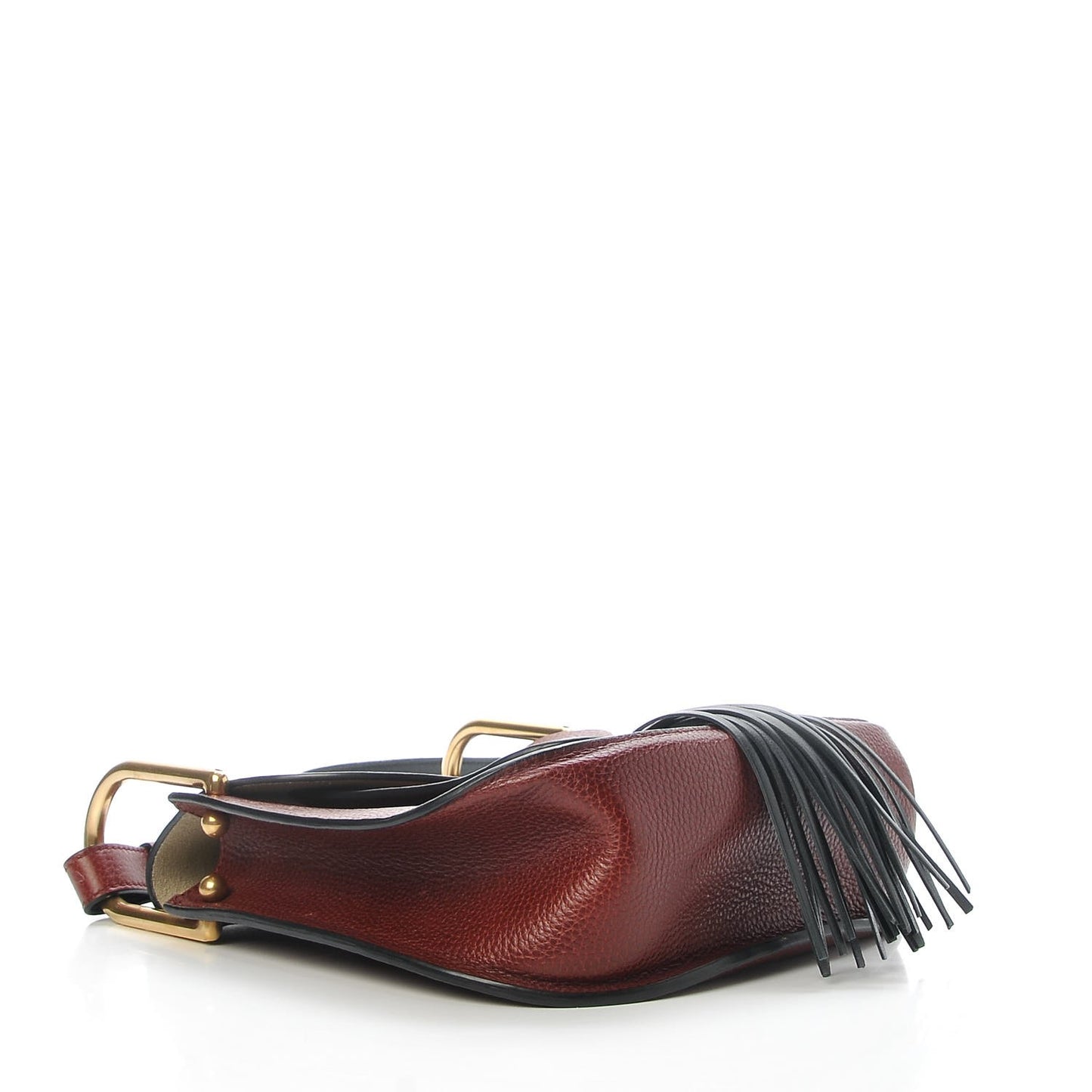 Grained Calfskin Small Hudson Tassel Shoulder Bag Sienna Red