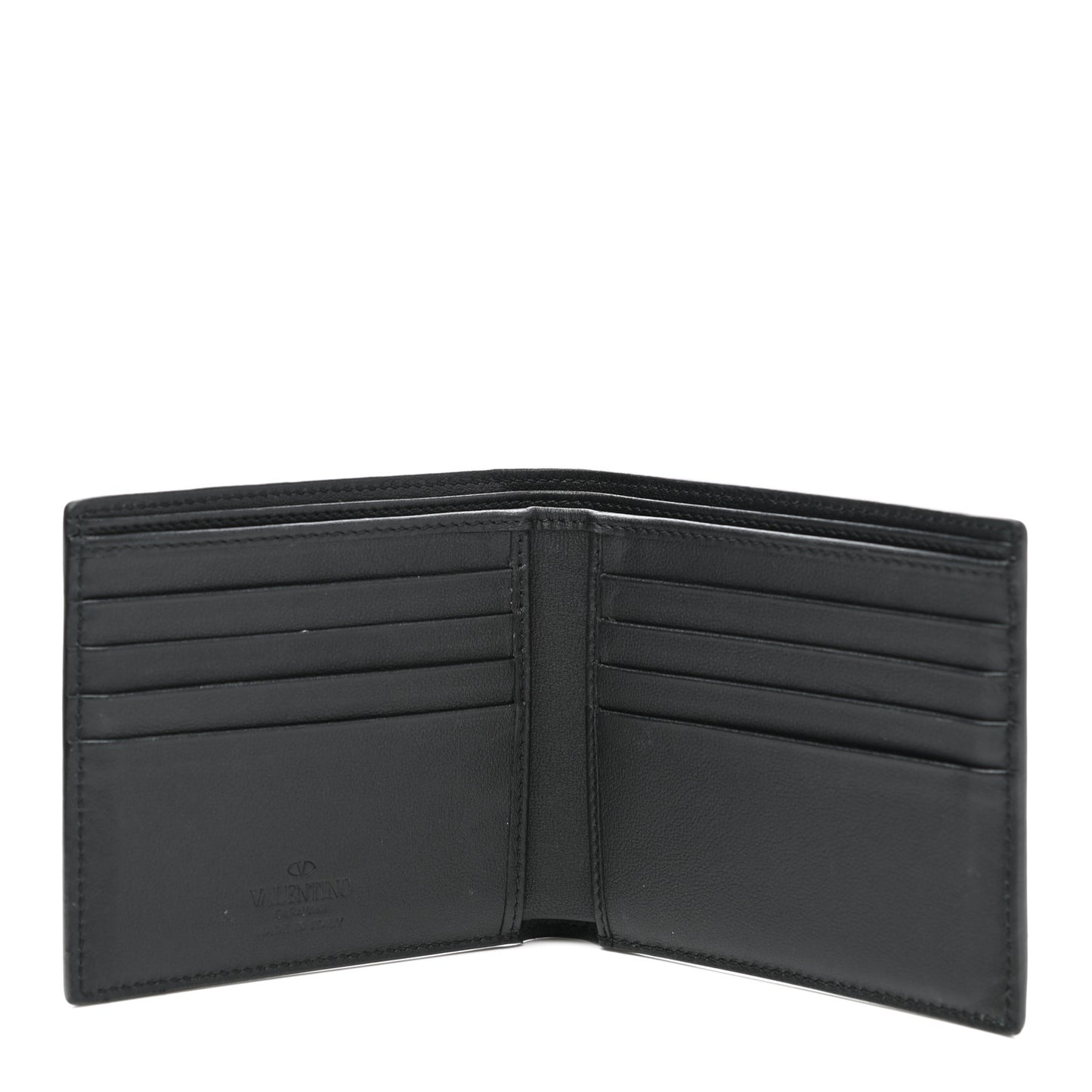 Vitello Rockstud Bi-Fold Wallet Black