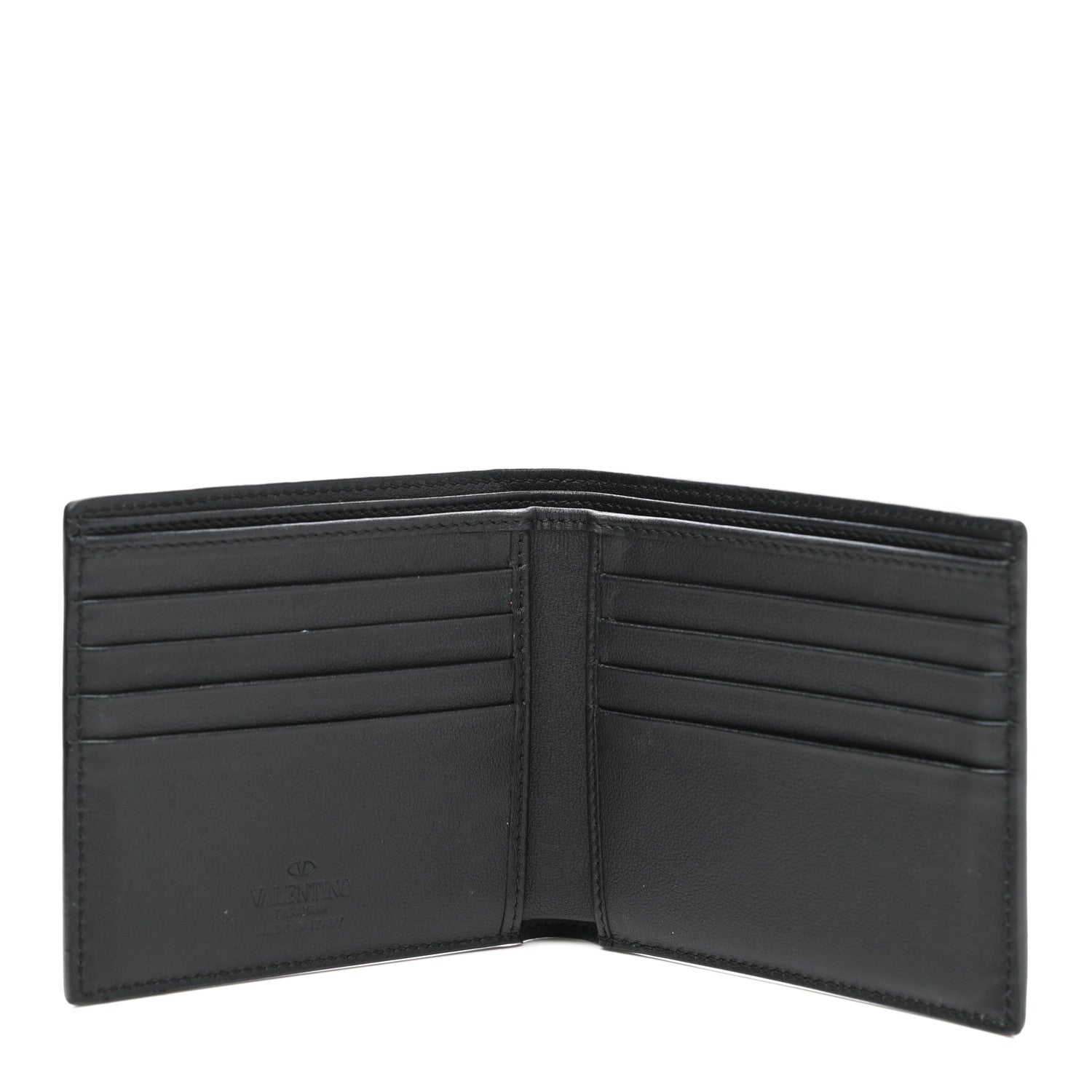 Valentino Garavani Vitello Rockstud Bi-Fold Wallet Black 5 of 9