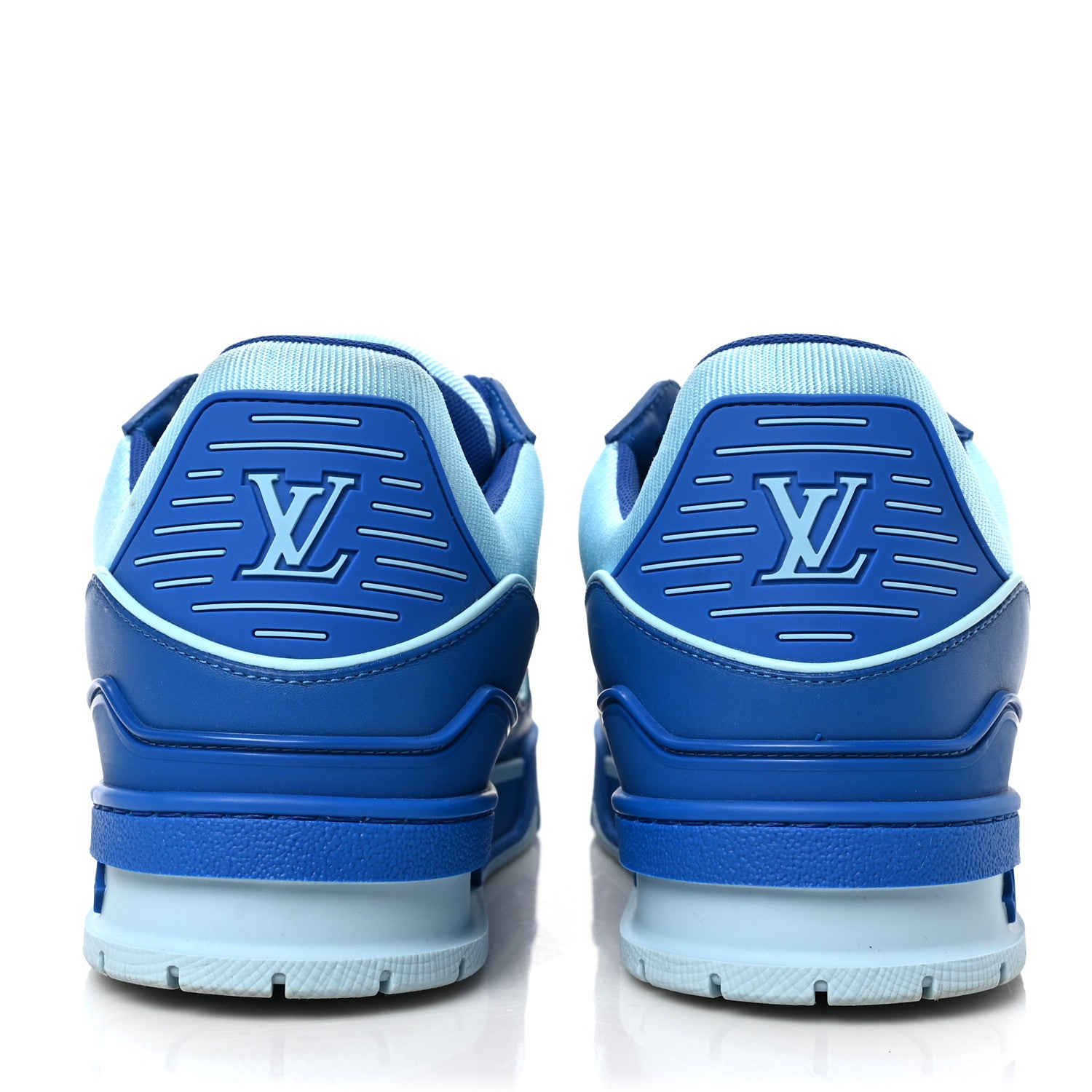 Louis Vuitton Calfskin Monogram Mens LV Trainer Sneakers 8 Blue 5 of 8