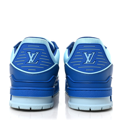 Louis Vuitton Calfskin Monogram Mens LV Trainer Sneakers 8 Blue 5 of 8