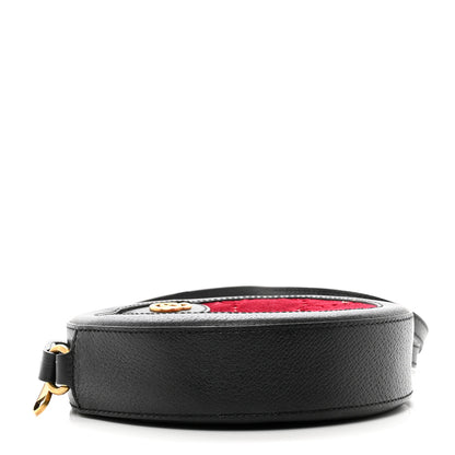 Gucci Velvet GG Monogram Textured Calfskin Round Shoulder Bag Red Cipria Black 4 of 11