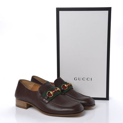 Gucci Havely Kid Web Mens Horsebit Loafers 8 Light Brown 10 of 10