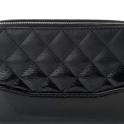 Chanel Patent Goatskin Quilted Small Gabrielle Clutch Black 9 of 13