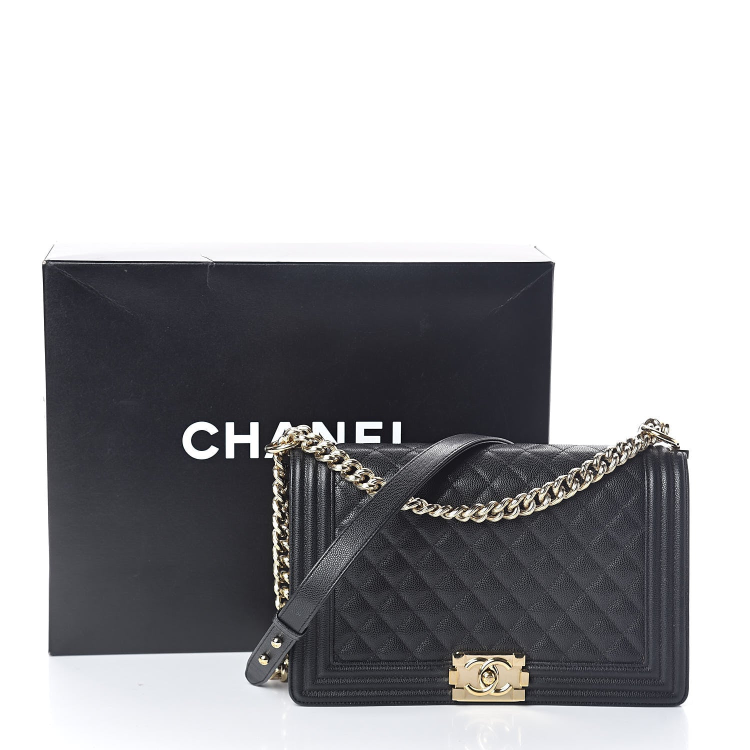 Chanel Caviar Quilted New Medium Boy Flap Black 12 of 12