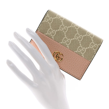 Gucci Dollar Calfskin GG Supreme Monogram GG Marmont Card Case Perfect Pink Beige Mystic White 2 of 7