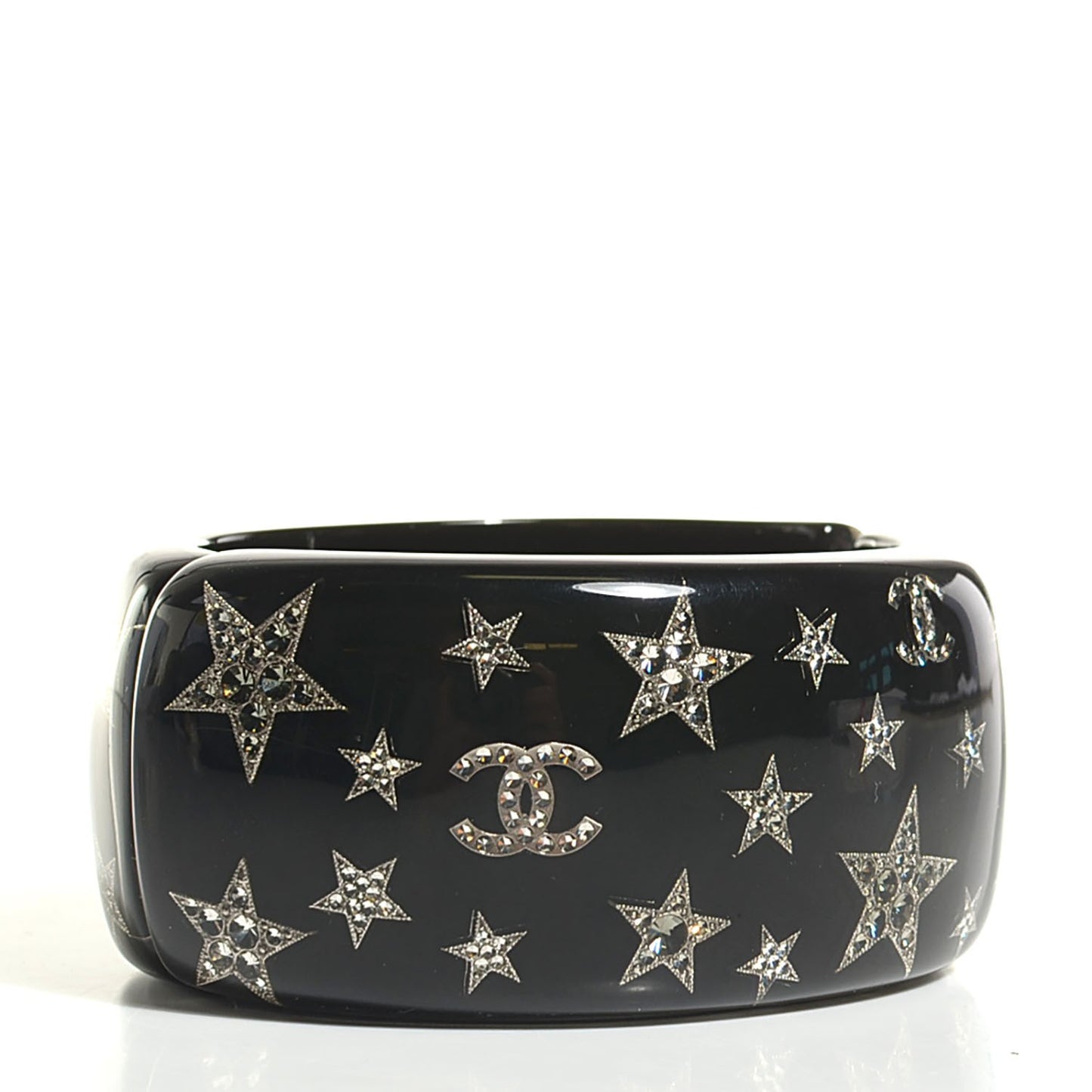 Resin Strass CC Stars Cuff Black