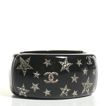 Chanel Resin Strass CC Stars Cuff Black 3 of 5