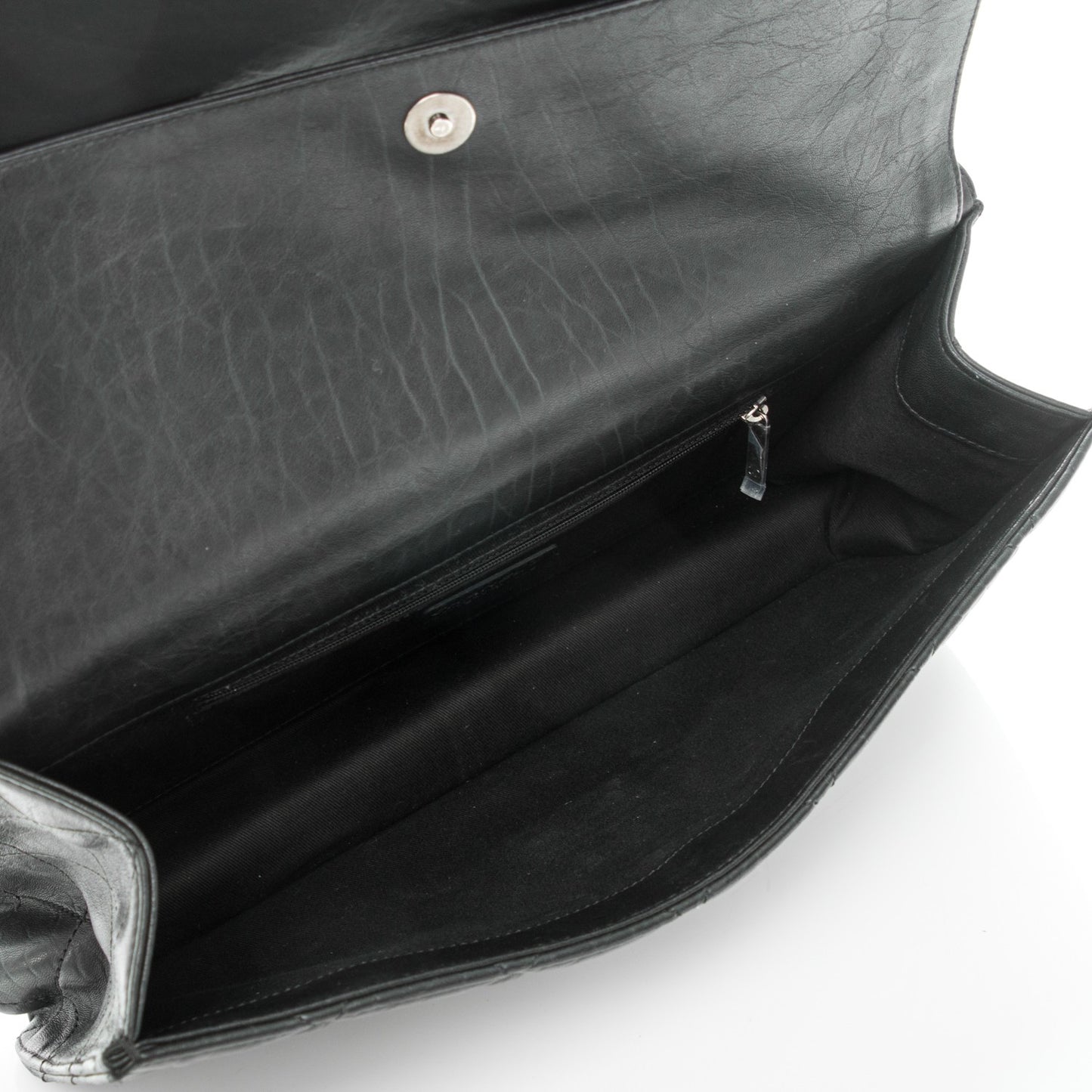 Washed Lambskin Maxi Take Away Flap Bag Black