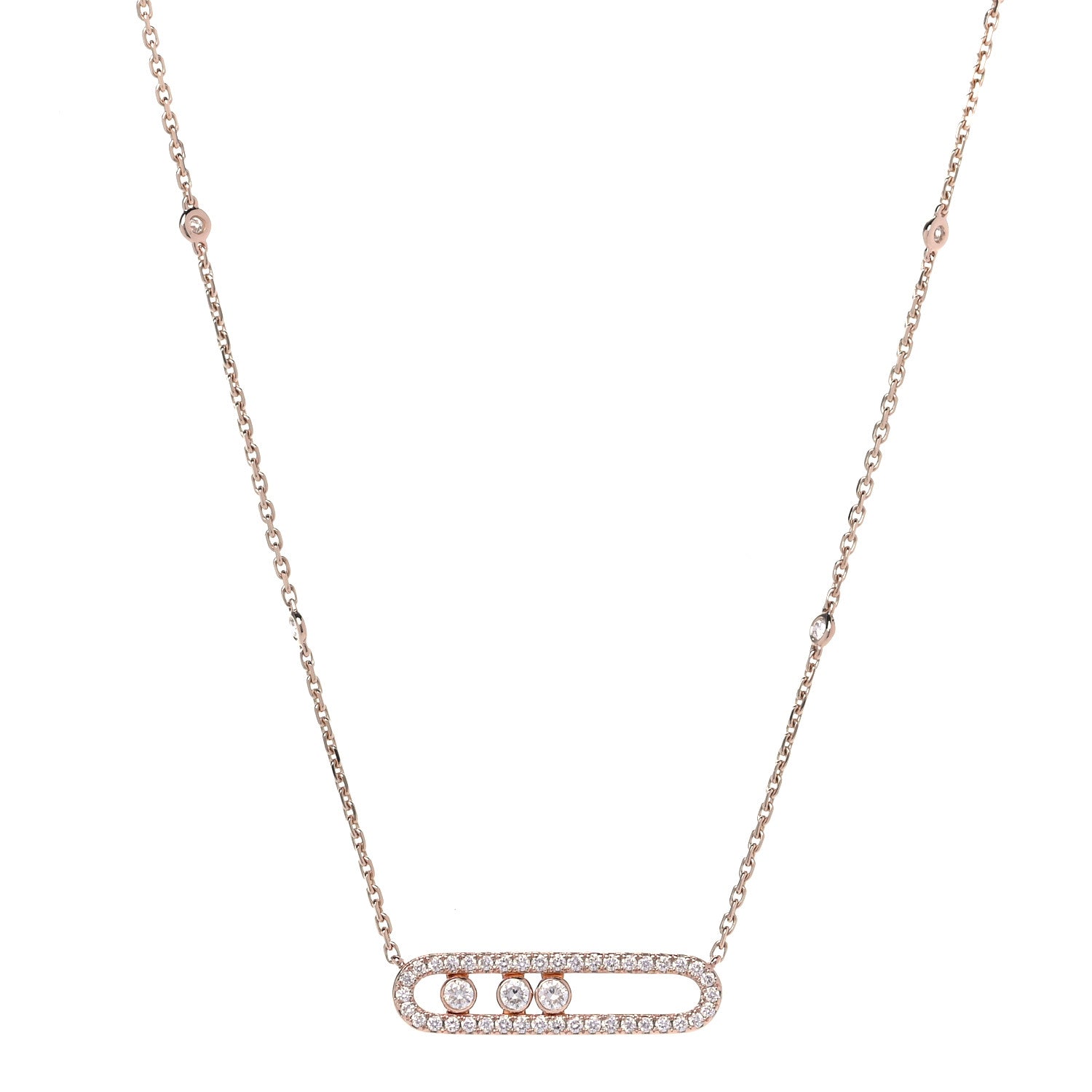 Messika 18K Rose Gold Diamond Baby Move Classic Pave Necklace 1 of 14