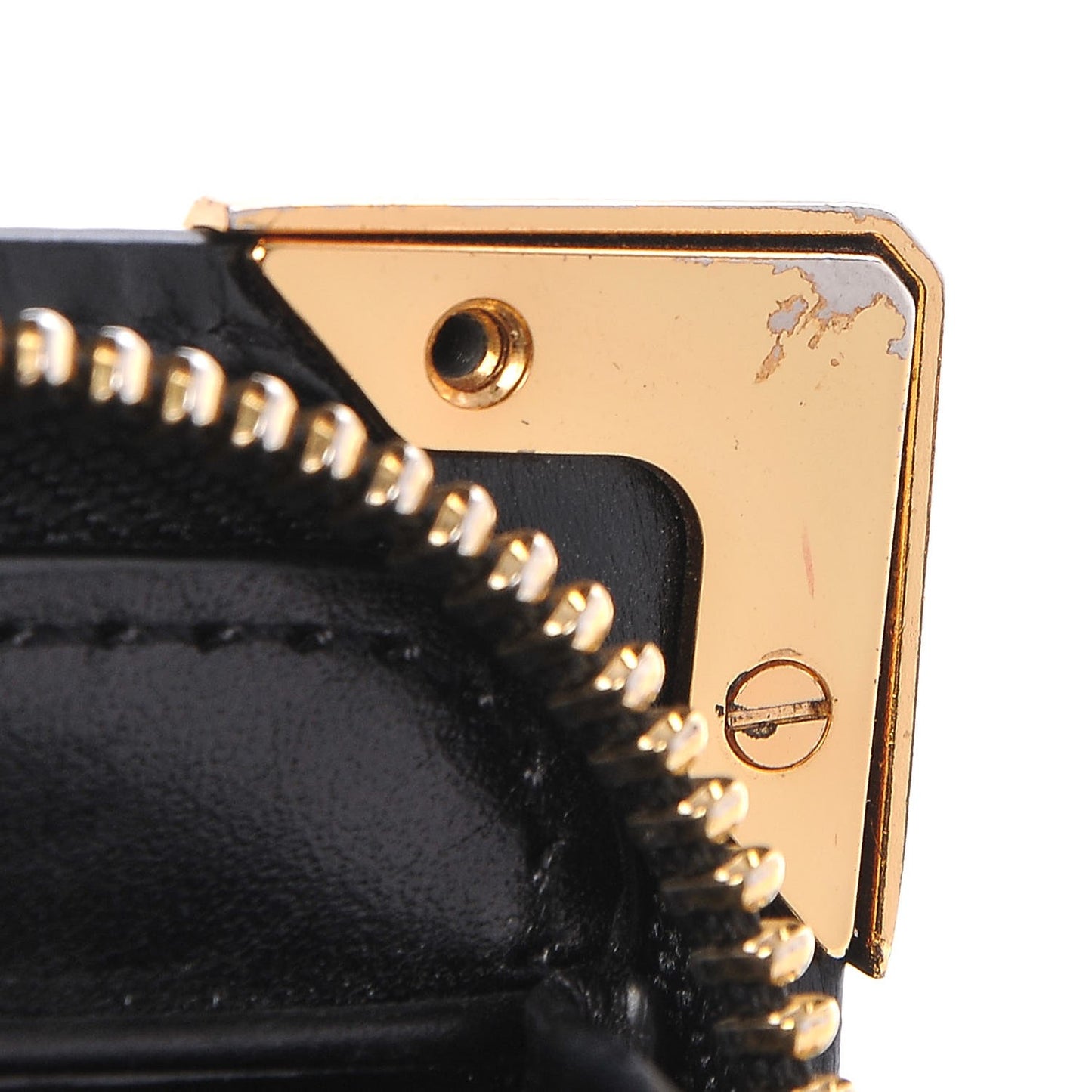 Lizard Calfskin Embossed Prisma Biker Wallet Black