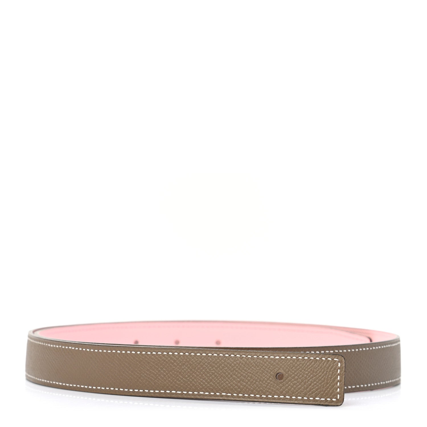 Hermes Swift Epsom 24mm Belt Strap 90 Rose Sakura Etoupe 1 of 5