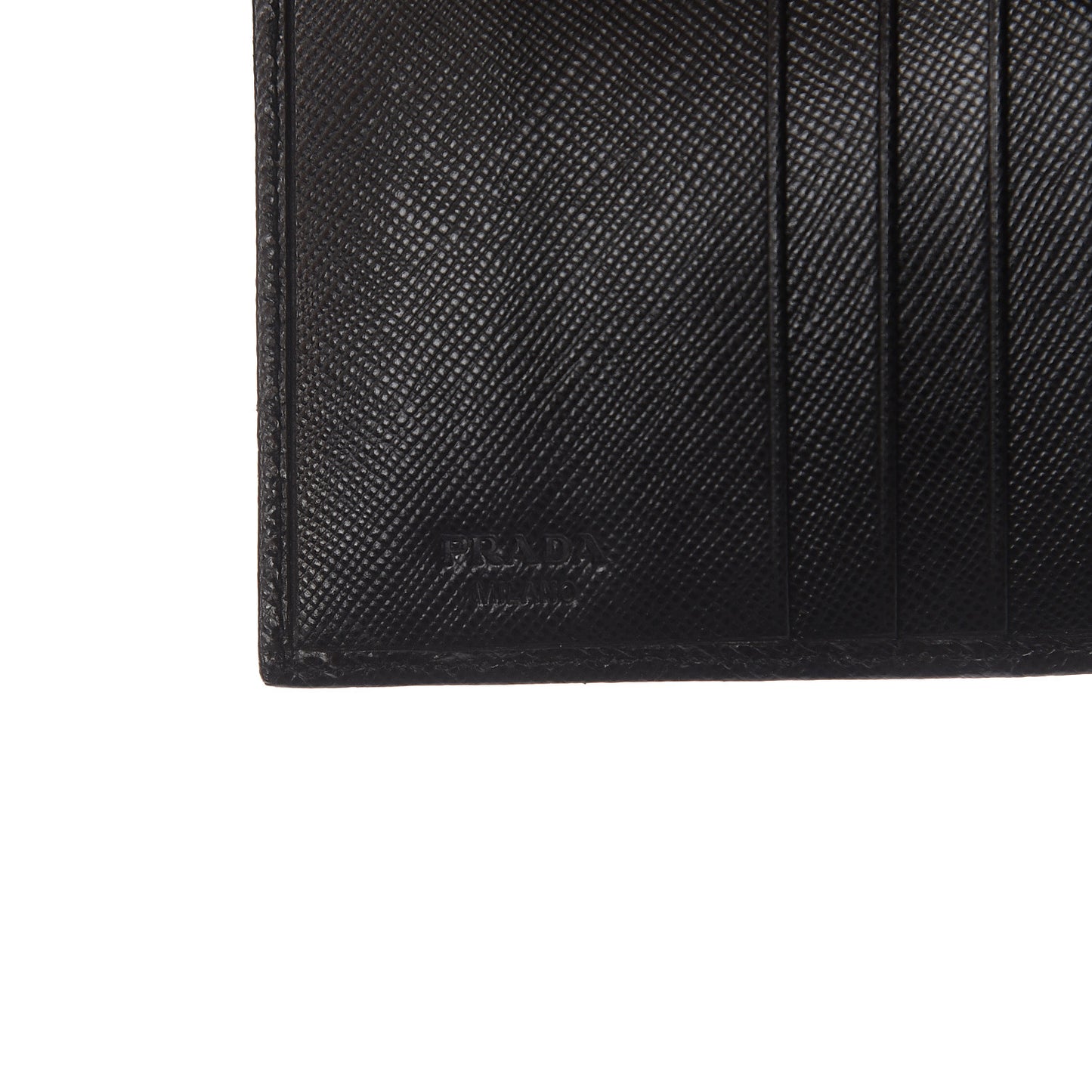 Saffiano Metal Tri-Fold Wallet Black