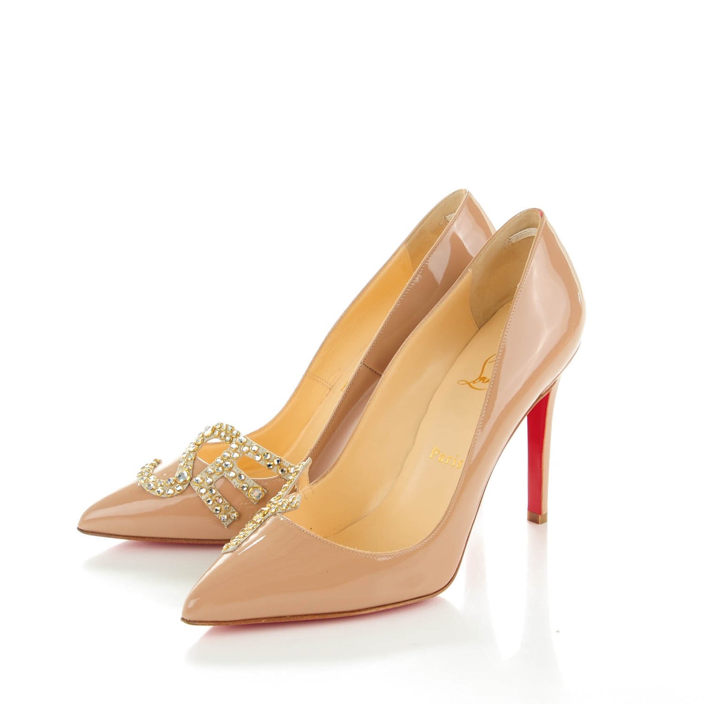Patent Strass Sex 100 Pumps 38.5 Nude Gold