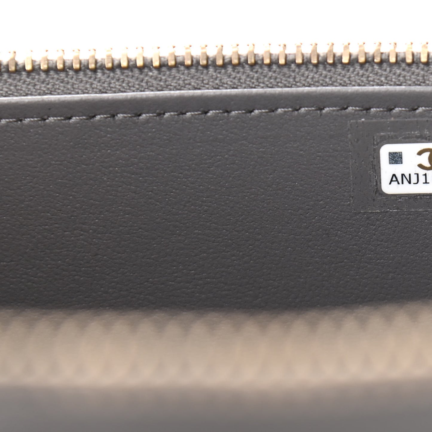 Lambskin Quilted Small Top Handle Vanity Case With Chain Dark Grey