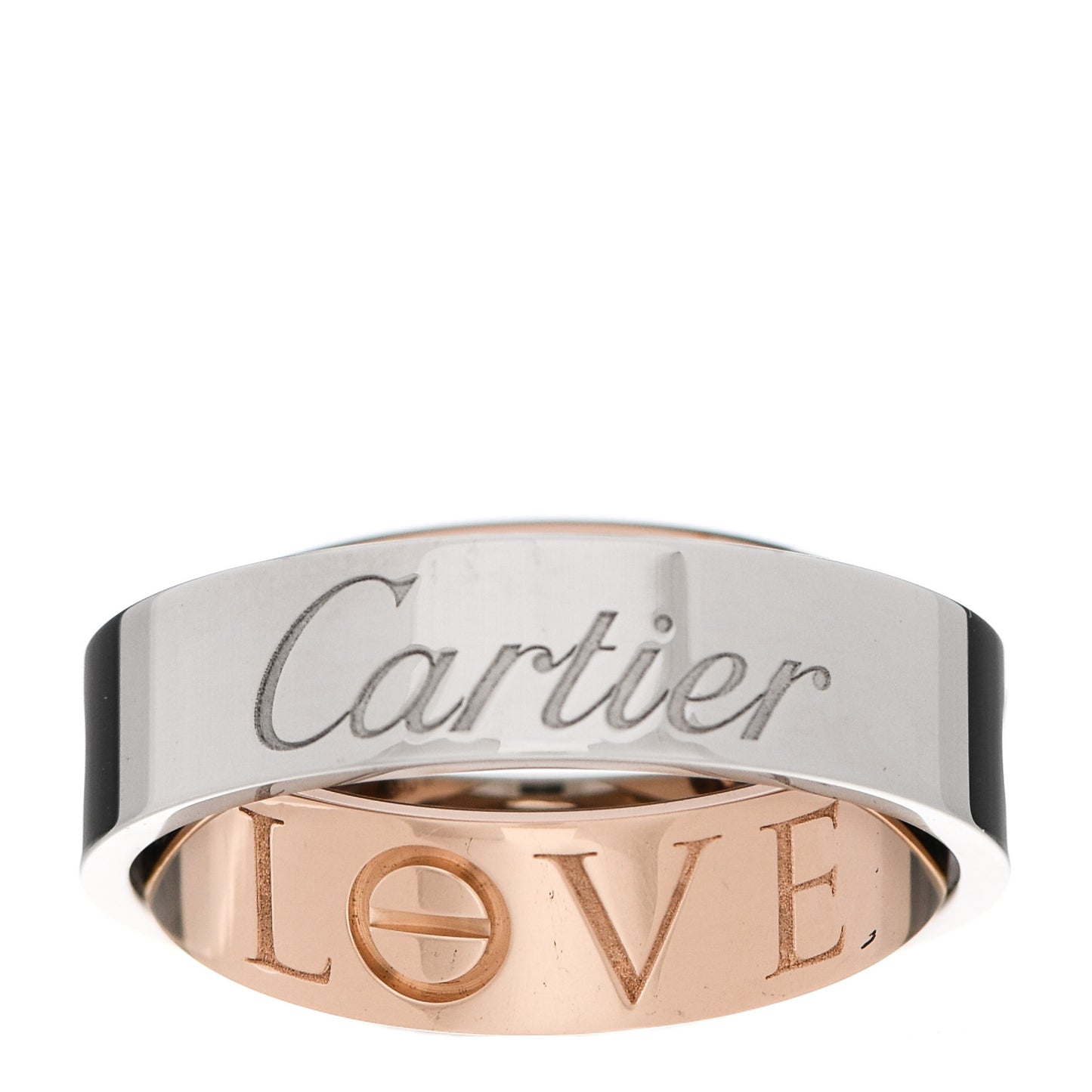 18K White Pink Gold 5.5mm Astro LOVE Ring 53 6.25
