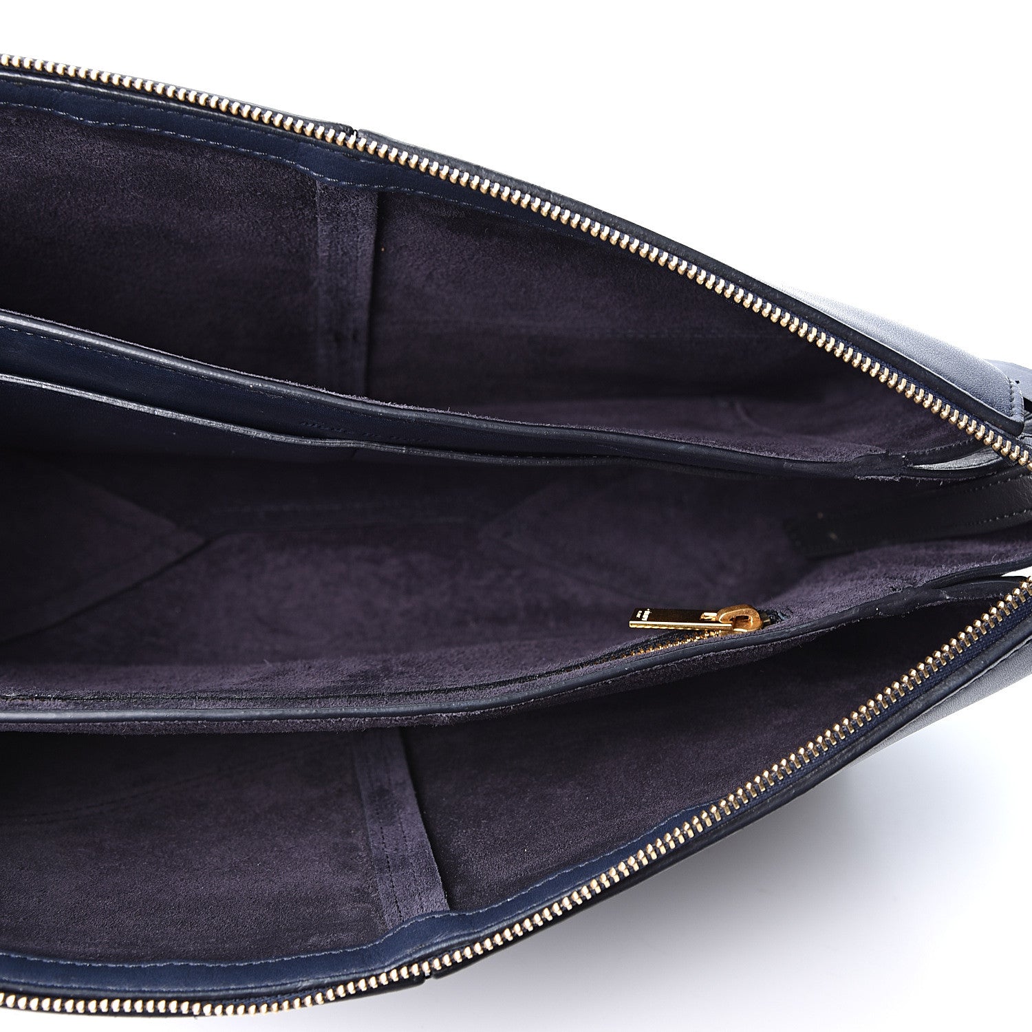Celine Supple Natural Calfskin Tri-Fold Clutch Black Blue 4 of 8