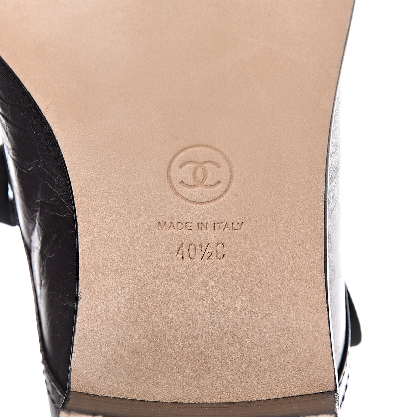 Metallic Calfskin CC Ankle Boots 40.5 Silver Black