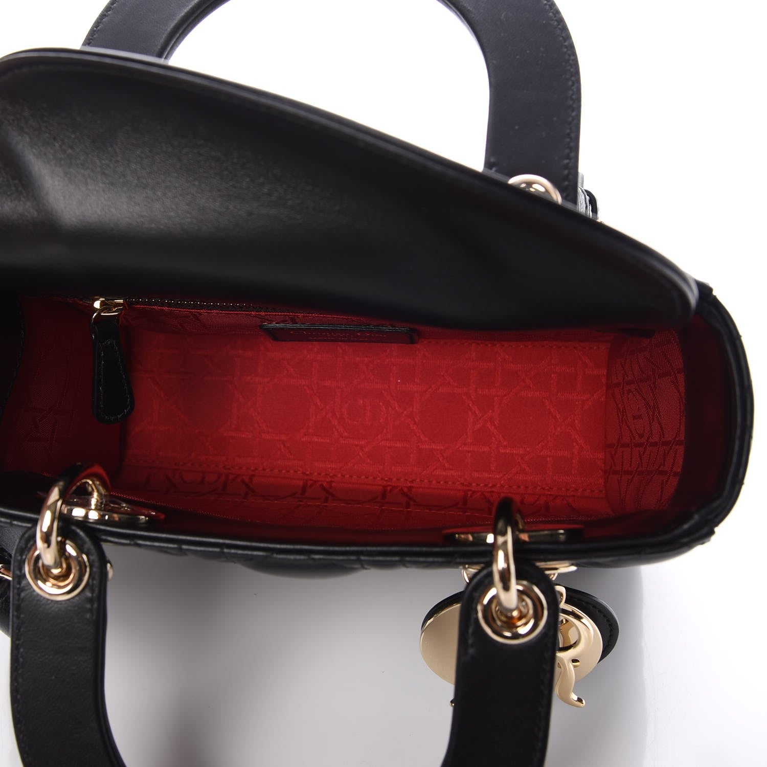 Christian Dior Lambskin Cannage Small Lucky Badges My Lady Dior Black 5 of 8