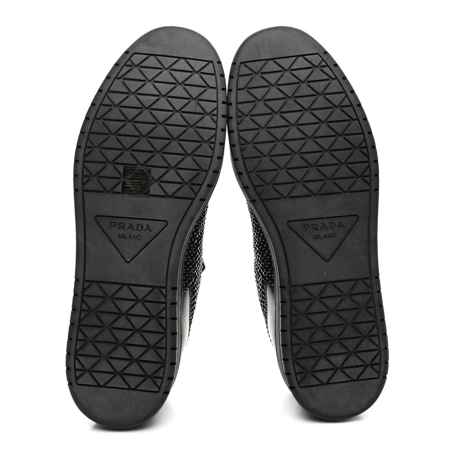 Vitello Rois Crystal Embellished Metal Triangle Logo Mens Downtown Low Top Sneakers 8.5 Black