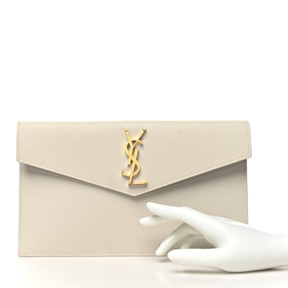 Saint Laurent Grain De Poudre Uptown Pouch Blanc Vintage 2 of 9