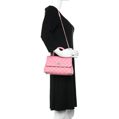 Chanel Caviar Quilted Mini Coco Chain Handle Flap Pink 2 of 11